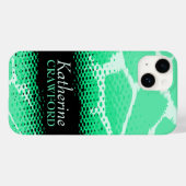 Coques Case-Mate iPhone Vert menthe impression graphique animal noir (Verso (horizontal))