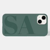 Coques Case-Mate iPhone Vert moderne initial minimal contemporain (Verso (horizontal))