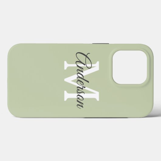Coques Case-Mate iPhone Vert moderne | Initiale personnelle (Verso (horizontal))