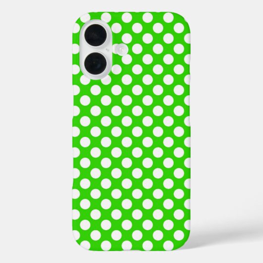 Coques Case-Mate iPhone Vert néon avec Pois blancs (Verso)