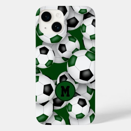 Coques Case-Mate iPhone Vert noir couleurs équipe amusant bals de football (Verso)