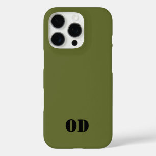 Coques iPhone 16 Pro Vert OD personnalisé monogramme personnalisé