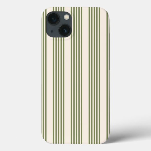 Coques Case-Mate iPhone Vert olive et beige cinq rayures motif (Verso)