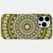 Coques Case-Mate iPhone Vert olive et motif mandala pastel (Verso (horizontal))