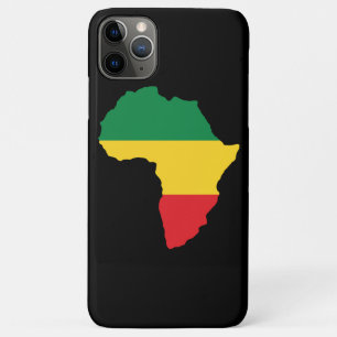 Coque iPhone 11 Pro Max Vert, or et drapeau rouge de l'Afrique