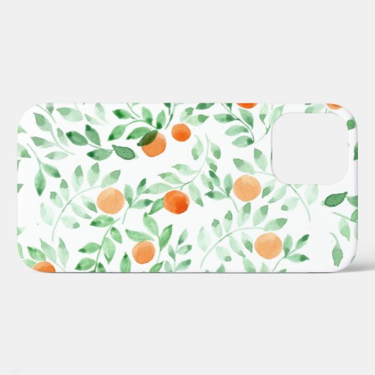 Coques Case-Mate iPhone Vert orange Tangerine Provence Aquarelle (Verso (horizontal))