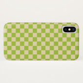 Coques Case-Mate iPhone Vert pomme et beige Checkered (Dos (Horizontal))
