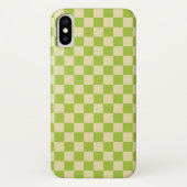 Coques Case-Mate iPhone Vert pomme et beige Checkered (Dos)