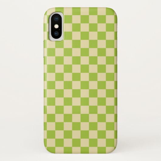 Coques Case-Mate iPhone Vert pomme et beige Checkered (Dos)