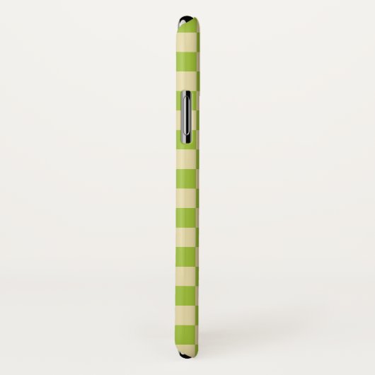 Coques Case-Mate iPhone Vert pomme et beige Checkered (Dos/Droite)