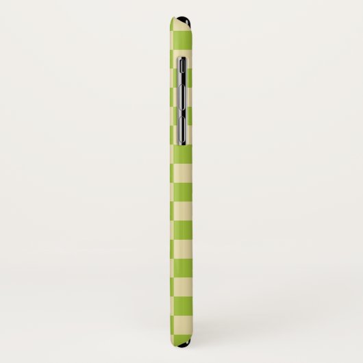 Coques Case-Mate iPhone Vert pomme et beige Checkered (Dos/Gauche)