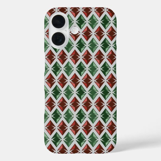 Coques Case-Mate iPhone Vert rouge de gemmes géométriques de DIAMANTS (Verso)