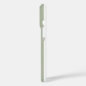 Coques Case-Mate iPhone Vert sauge et rayures monogrammées blanches (Verso / Gauche)