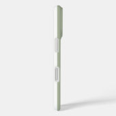 Coques Case-Mate iPhone Vert sauge et rayures monogrammées blanches (Verso / Droite)