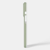 Coques Case-Mate iPhone Vert sauge et rayures monogrammées blanches (Verso / Gauche)