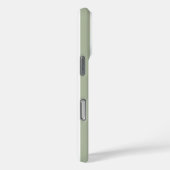 Coques Case-Mate iPhone Vert sauge et rayures monogrammées blanches (Verso / Droite)
