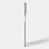 Coques Case-Mate iPhone Vert sauge et rayures monogrammées blanches (Verso / Droite)