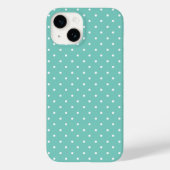 Coques Case-Mate iPhone Vert Turquoise gai avec Pois blancs (Verso)