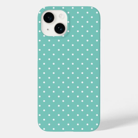 Coques Case-Mate iPhone Vert Turquoise gai avec Pois blancs (Verso)
