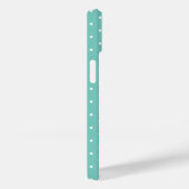 Coques Case-Mate iPhone Vert Turquoise gai avec Pois blancs (Verso / Droite)