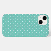 Coques Case-Mate iPhone Vert Turquoise gai avec Pois blancs (Verso (horizontal))