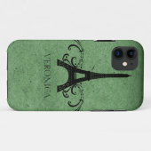 Coques Case-Mate iPhone Vert Vintage Français (Dos (Horizontal))