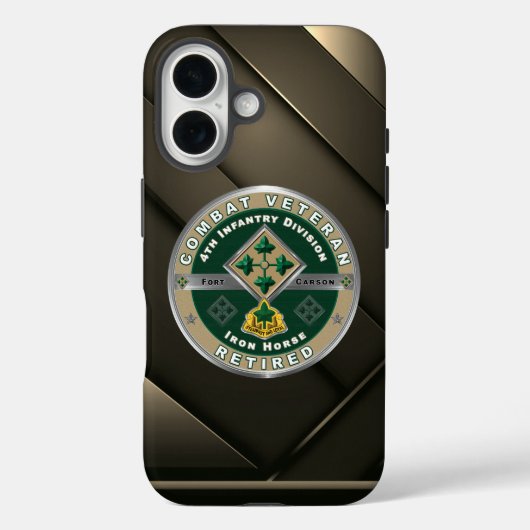 Coques Case-Mate iPhone Vétéran à la retraite de la 4e division d'infanter (Verso)