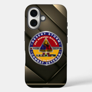 Coques iPhone 16 Vétéran de la 2e division blindée Storm Desert