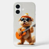Coques Case-Mate iPhone Vibes à mâchoires : Chien mignon avec guitare (Verso)