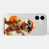 Coques Case-Mate iPhone Vibes à mâchoires : Chien mignon avec guitare (Verso (horizontal))