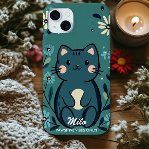 Coque Pour iPhone 14 Pro Vibes de chat adorable - Charme cosy et mignon