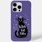 Coques Case-Mate iPhone Vibes de chat sorcier violet (Verso)