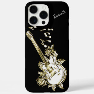 Coques iPhone 16 Pro Max Vibes de guitare mélodique en or