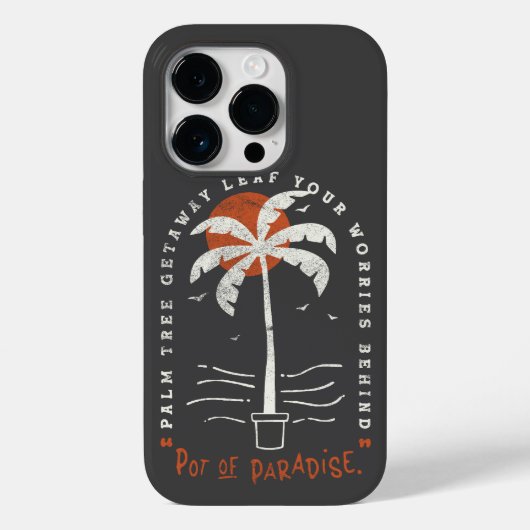 Coques Case-Mate iPhone Vibes de plage Tropical Palm Tree Summer Sun Retro (Verso)