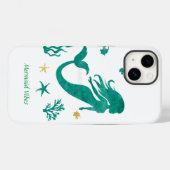 Coques Case-Mate iPhone Vibes de sirène blanc et Turquoise (Verso (horizontal))