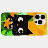 Coques Case-Mate iPhone Vibes d'été Personnalisé Cute Floral Chat noir (Verso (horizontal))