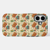 Coques Case-Mate iPhone Vibes rétro - 1980 Cassette Tapes Motif (Verso (horizontal))