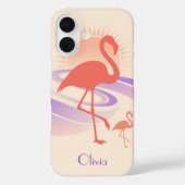 Coques Case-Mate iPhone Vibes Rétro Flamant des Années 80 – Coucher de Sol (Verso)