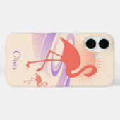 Coques Case-Mate iPhone Vibes Rétro Flamant des Années 80 – Coucher de Sol (Verso (horizontal))
