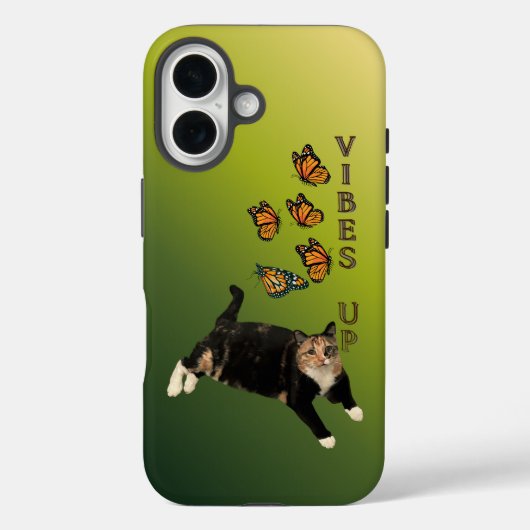 Coques Case-Mate iPhone VIBES UP - Chat calicot et papillons monarques (Verso)