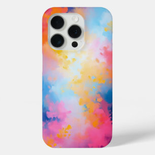 Coque iPhone 15 Pro Vibrant Abstrait - Rose gras