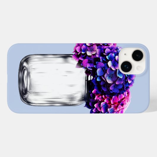 Coques Case-Mate iPhone Vibrant bleu violet rose Hydrangée Florale (Verso (horizontal))