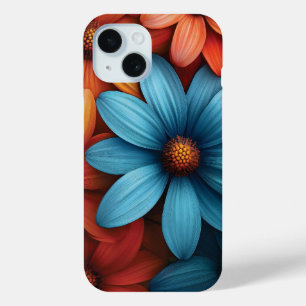 Coque Pour iPhone 15 Vibrant couleur marron, bleu, jaune, couleur orang