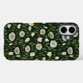 Coques Case-Mate iPhone Vibrant Daisy Pattern with Lush Green Accents (Verso (horizontal))