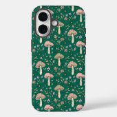 Coques Case-Mate iPhone Vibrant Deep Emerald Fungi Seamless Pattern Luxury (Verso)