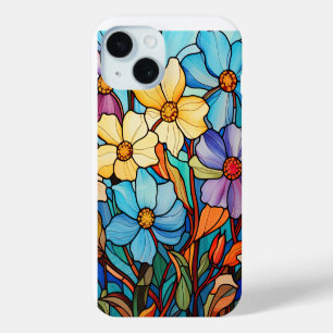 Coque Pour iPhone 15 Vibrant Floral Vitré Verre Art Fleur Amoureux Mama