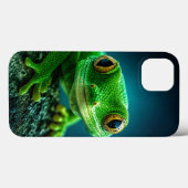Coques Case-Mate iPhone Vibrant Green Gecko Reptile Macro Close Up (Verso (horizontal))