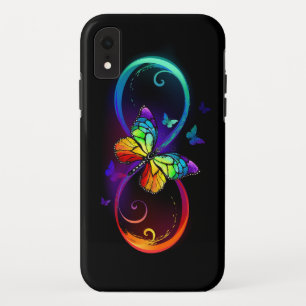 Case-Mate iPhone Case Vibrant infinity with rainbow butterfly on black
