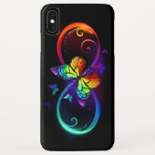 Coques Case-Mate iPhone Vibrant infinity with rainbow butterfly on black (Dos)