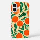 Coques Case-Mate iPhone Vibrant Orange Citrus Botanical Pattern  (Verso)